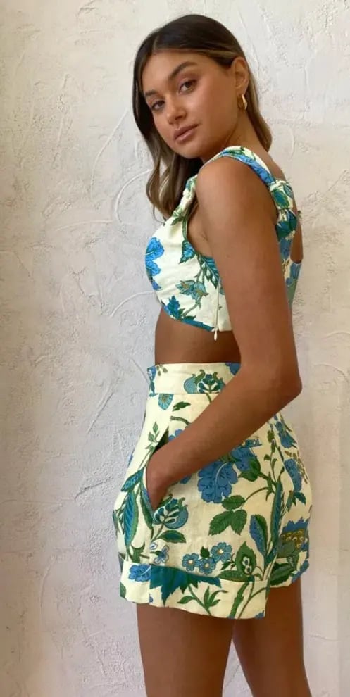 Sir The Label Alexandre Knot Bralette Size 8 and Short Size 10 Set Print photo 4