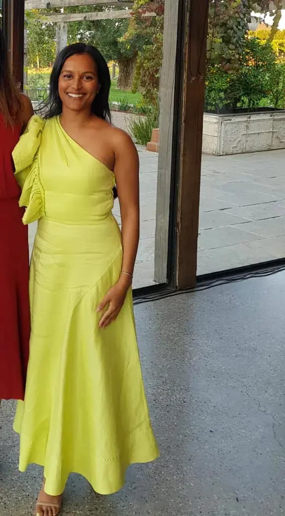 Aje Bonjour Asymmetric Midi Dress Lime Green Size 8 photo 4
