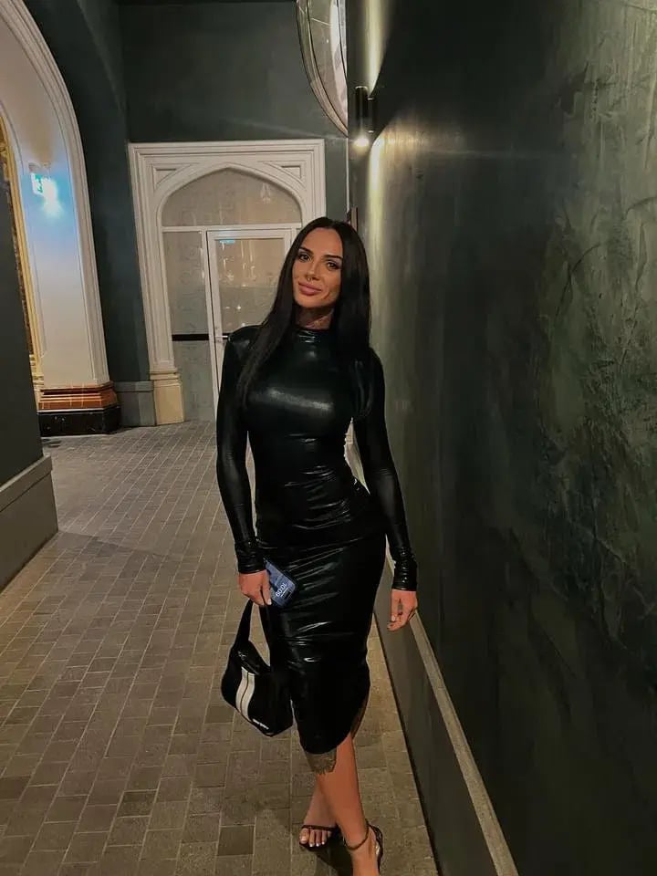 Effie Kats Gia Midi Dress Wetlook Black Size XS / AU 6 photo 4