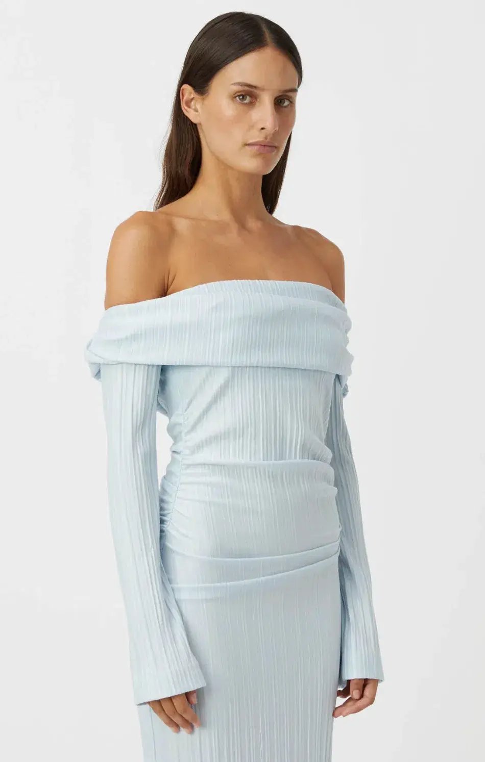 Camilla & Marc Shaw Off Shoulder Dress Sky Blue Size 8 photo 2