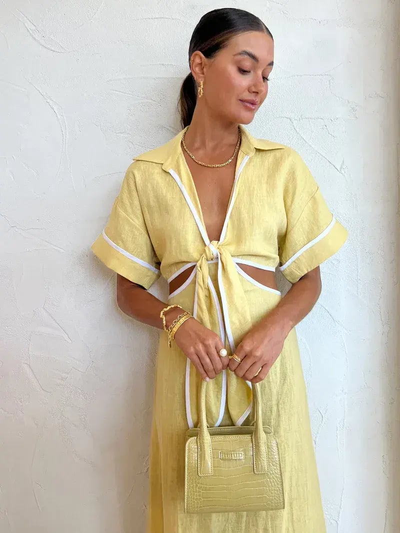 Roame Parque Dress in Butter Size 6 photo 4