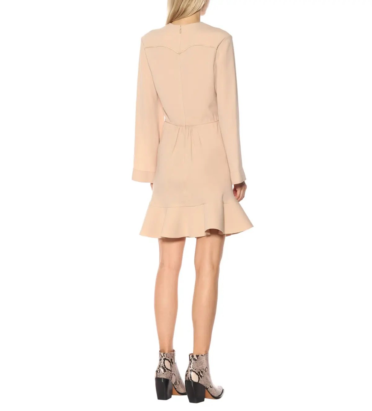 Chloe Crêpe Mini Dress in Beige Size AU 8 photo 2