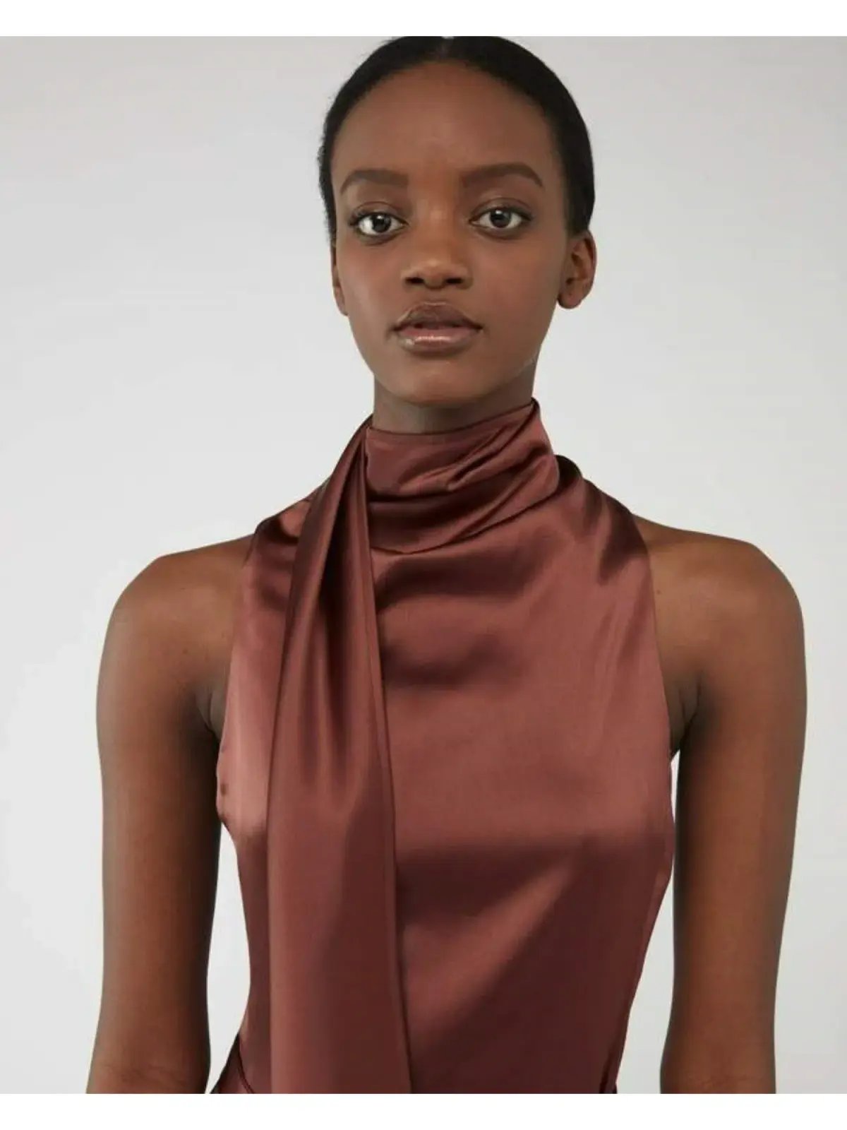 Camilla and Marc Cannes Satin Dress In Cinnamon Size AU 12 photo 3