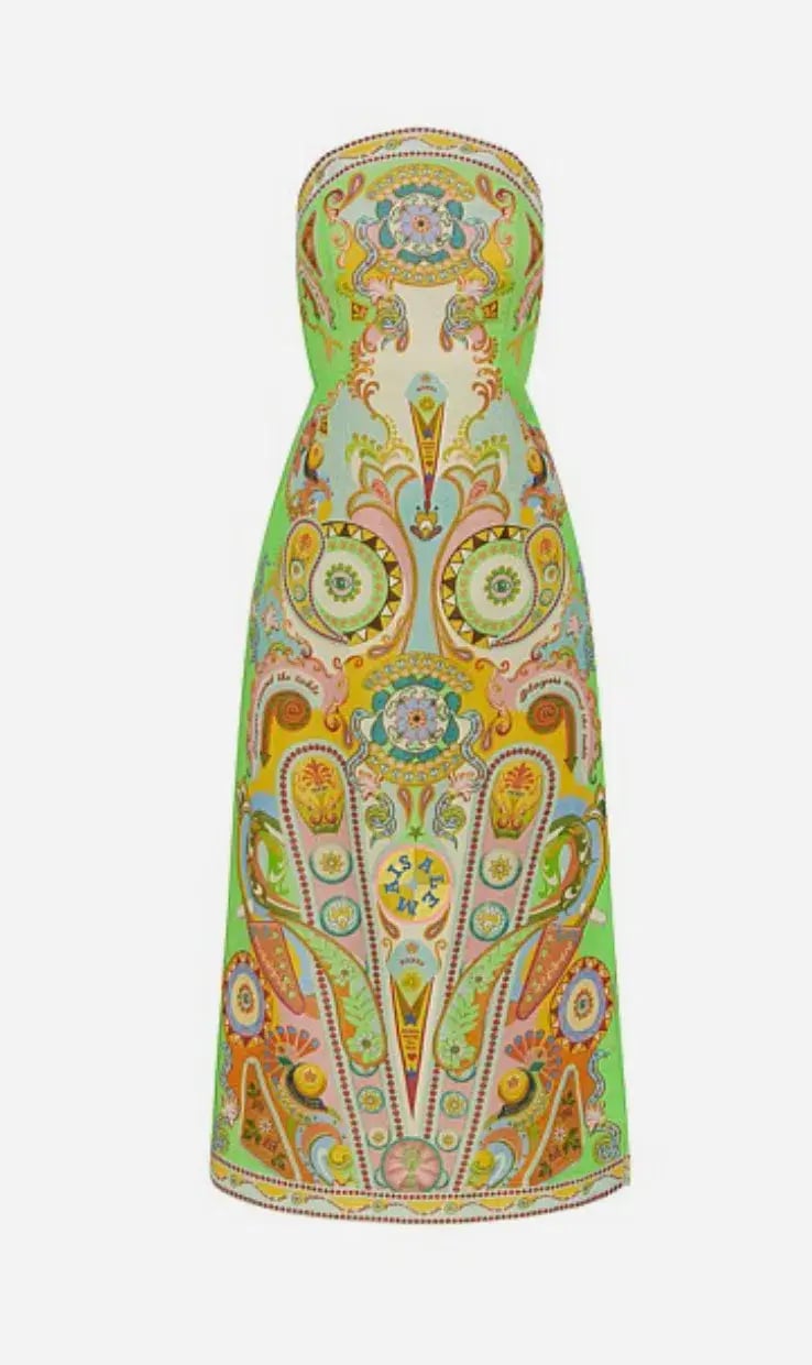 ALÉMAIS  Pinball Bodice Dress Green Size AU 14 photo 6