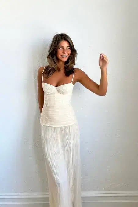 Manning Cartell Double Time Pleat Dress in White | Size S Small AU 8 photo 6