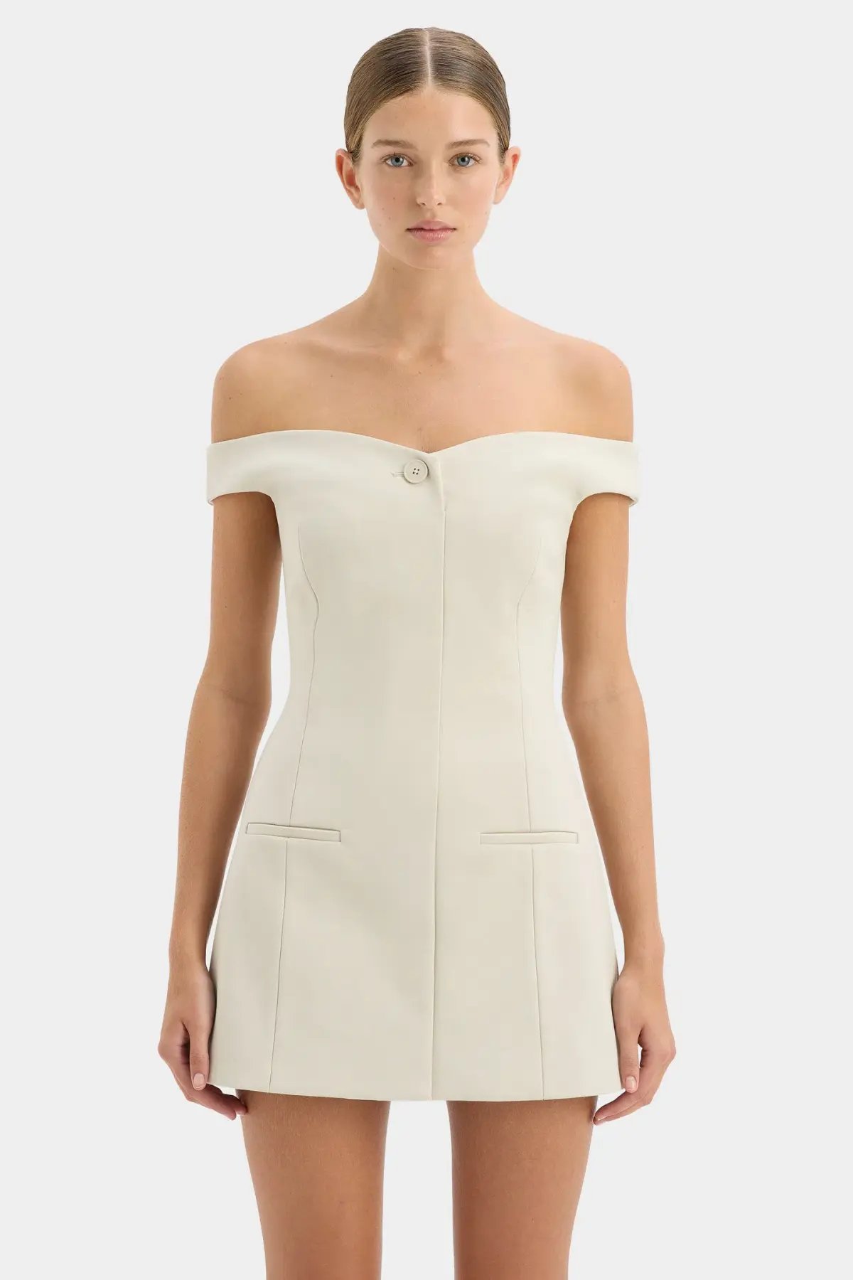 Sir the Label Sandrine Off the Shoulder Mini in Ecru Size 1 / AU 8 photo 2