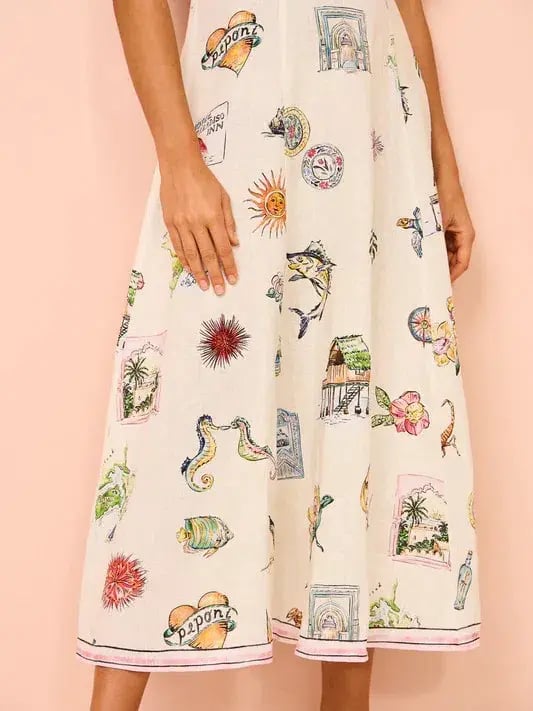 Alemais Sunset Midi Dress Print Size 10 photo 5