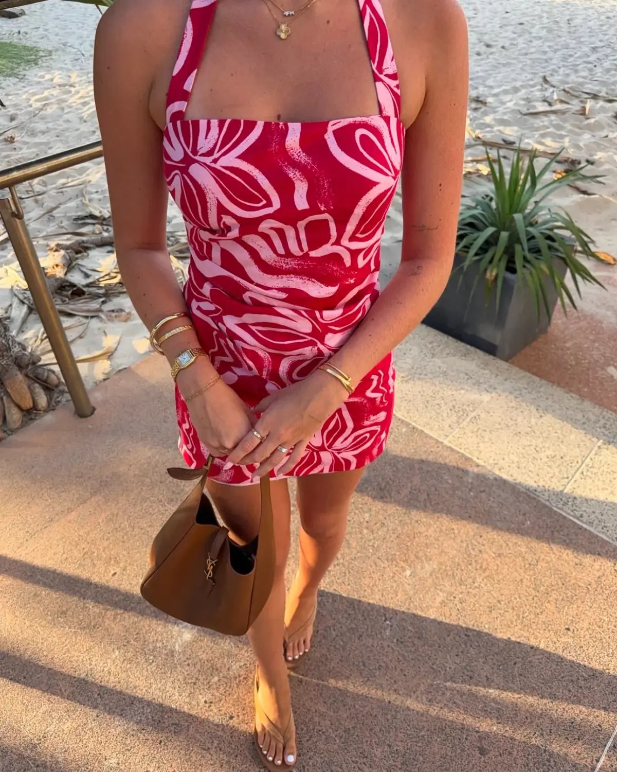 Kookai Soley Rouched Mini Dress Pink/Red Size 6 photo 3