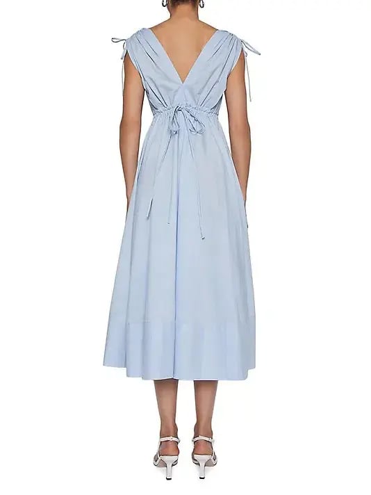 Scanlan Theodore Parachute Cotton Drawstring Midi Dress Blue Size 6 photo 3