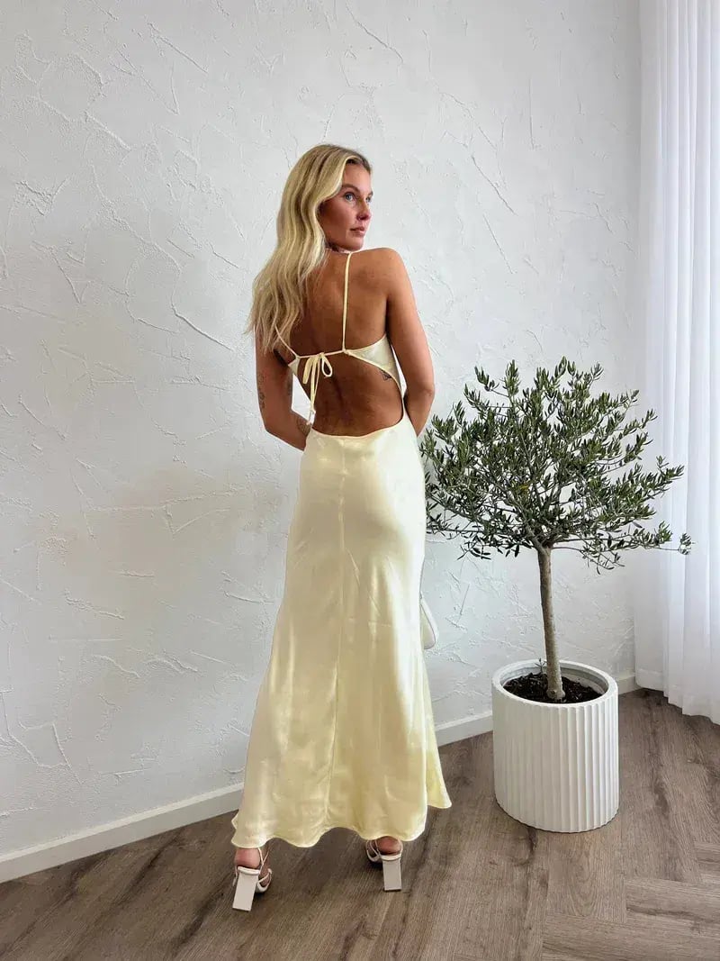 Bec & Bridge Cedar City Maxi Dress in Ice Yellow Size 6 photo 2
