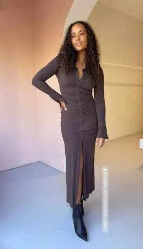 Bec & Bridge Sylvia Long Sleeve Maxi Dress Cognac Size 8 photo 4