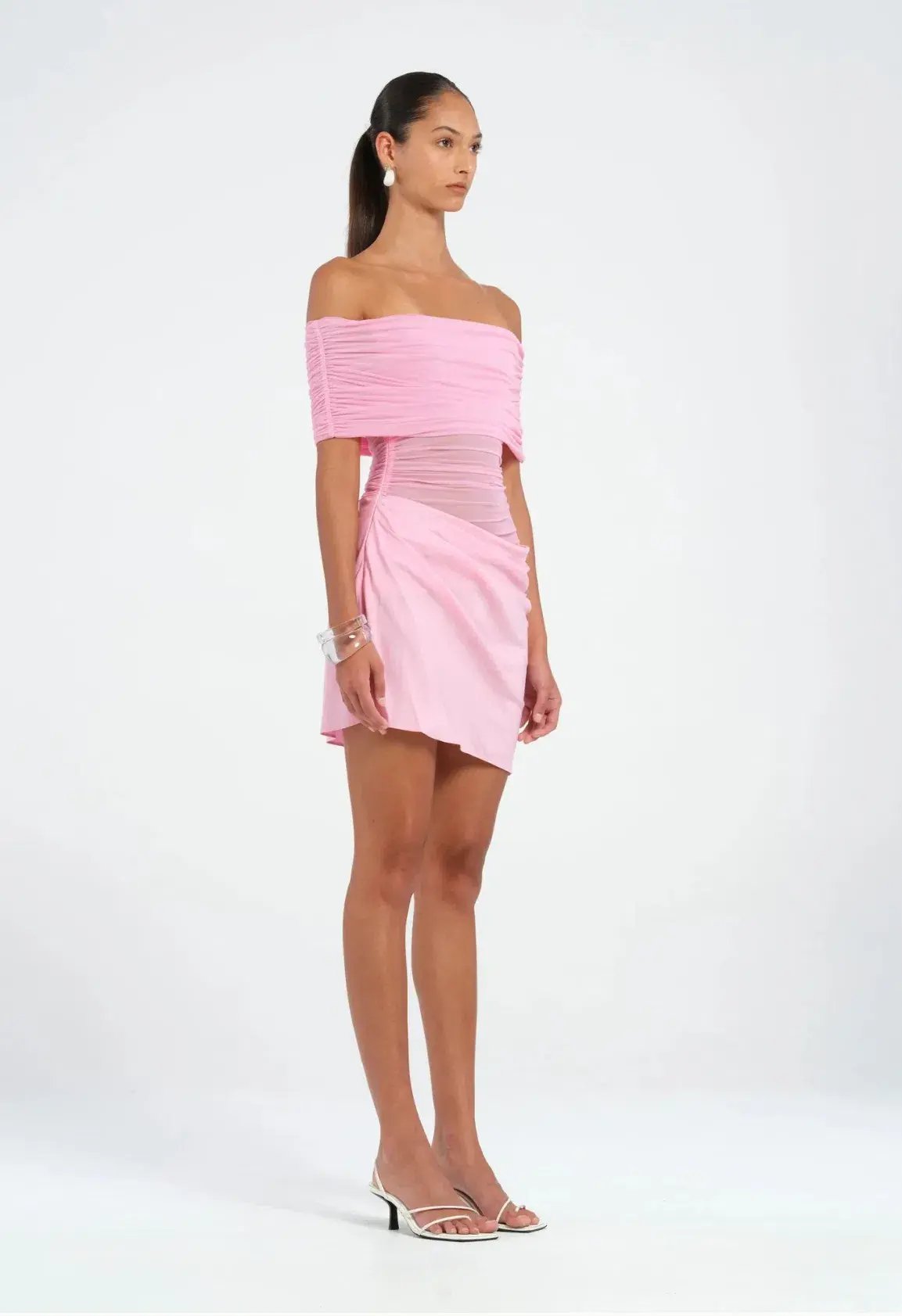 Benni Nico Off Shoulder Mini Dress  in Bubblegum Size 8 photo 2