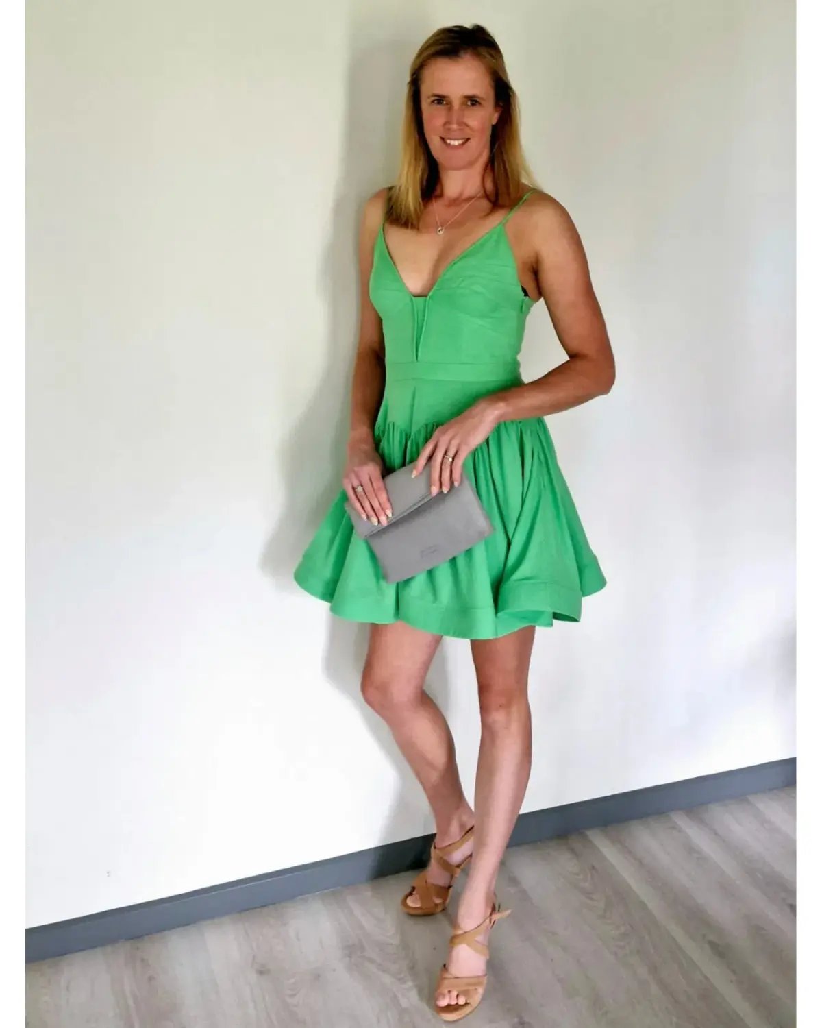 By Johnny Oriana Gather Panel Mini Dress Green Size AU 8 photo 4
