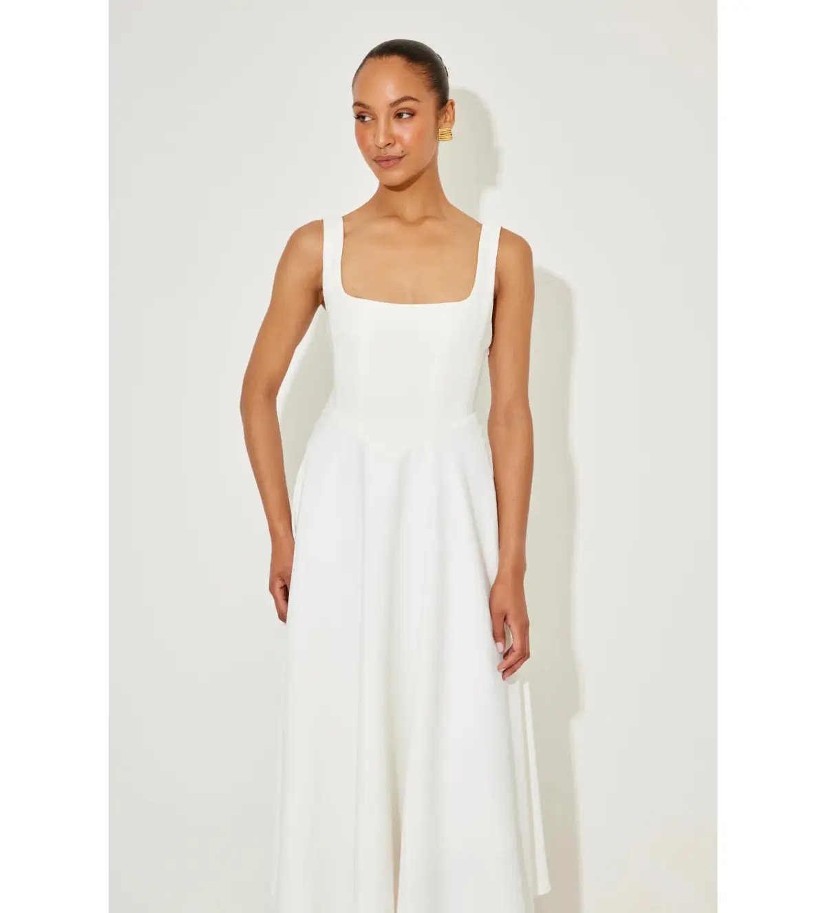 Odd Muse The Ultimate Muse High Waist Square Neck Midi Dress White size XS/ AU 6 photo 2