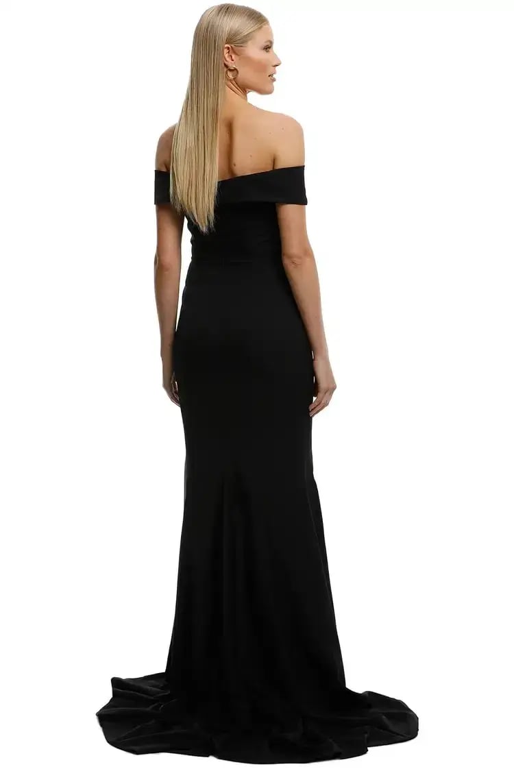 Samantha Rose Gia Off Shoulder Gown in Black Size 18 photo 3