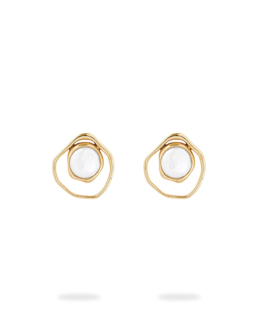 Aje Deco Organic Pearl Studs photo 2