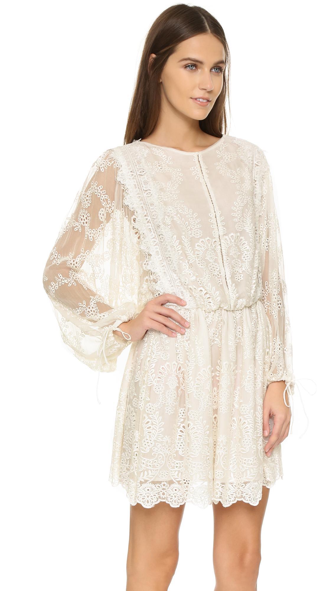 Zimmermann Alchemy Twine Embroidery Mini Dress Cream Size 8 photo 3