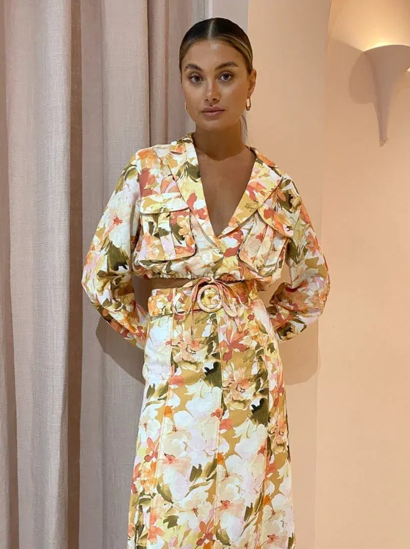 Significant Other Svana Skirt & Vienna Top Set in Watercolour Floral Print Size 6 photo 3
