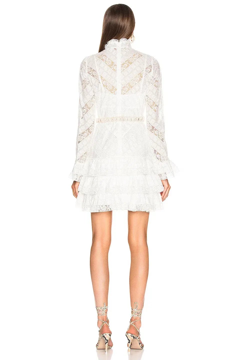 Zimmermann Veneto Perennial Short Dress Ivory Size 0 / AU 8 photo 3
