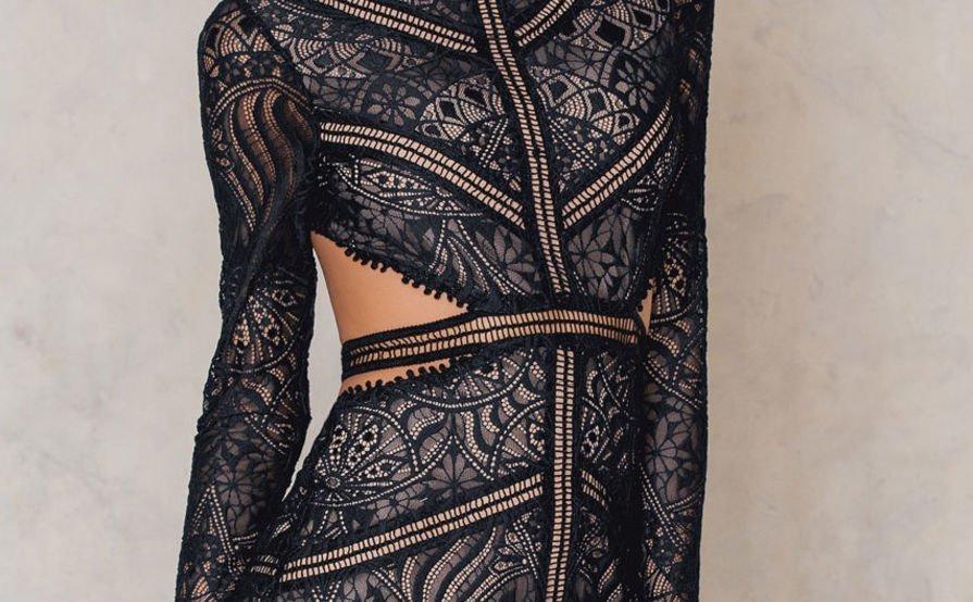 For Love and Lemons Emerie Cut Out Mini Dress Black Size 6 photo 4