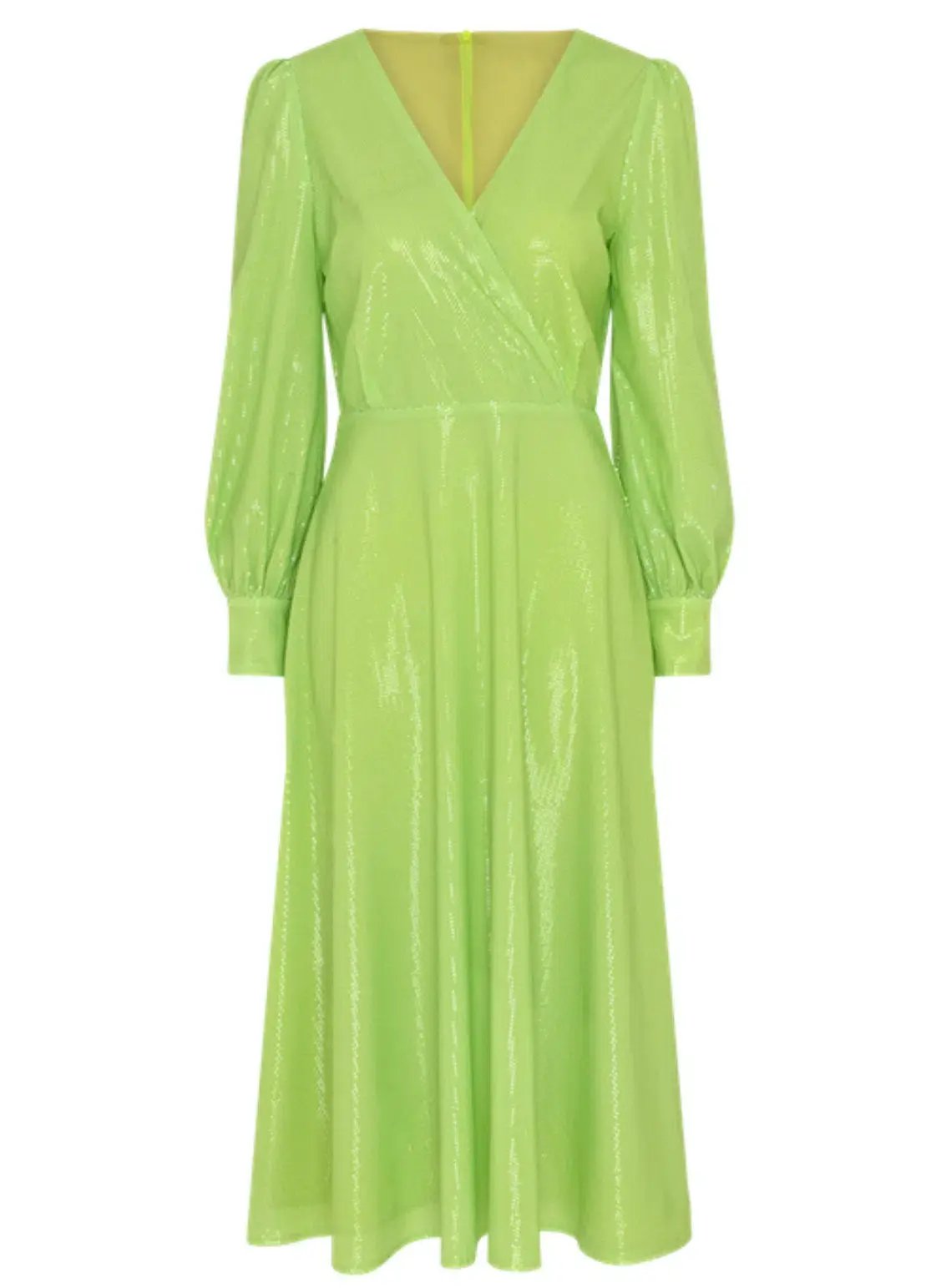 Olivia Rubin Danni Sequin Midi Dress Lime Green Size 10 photo 4