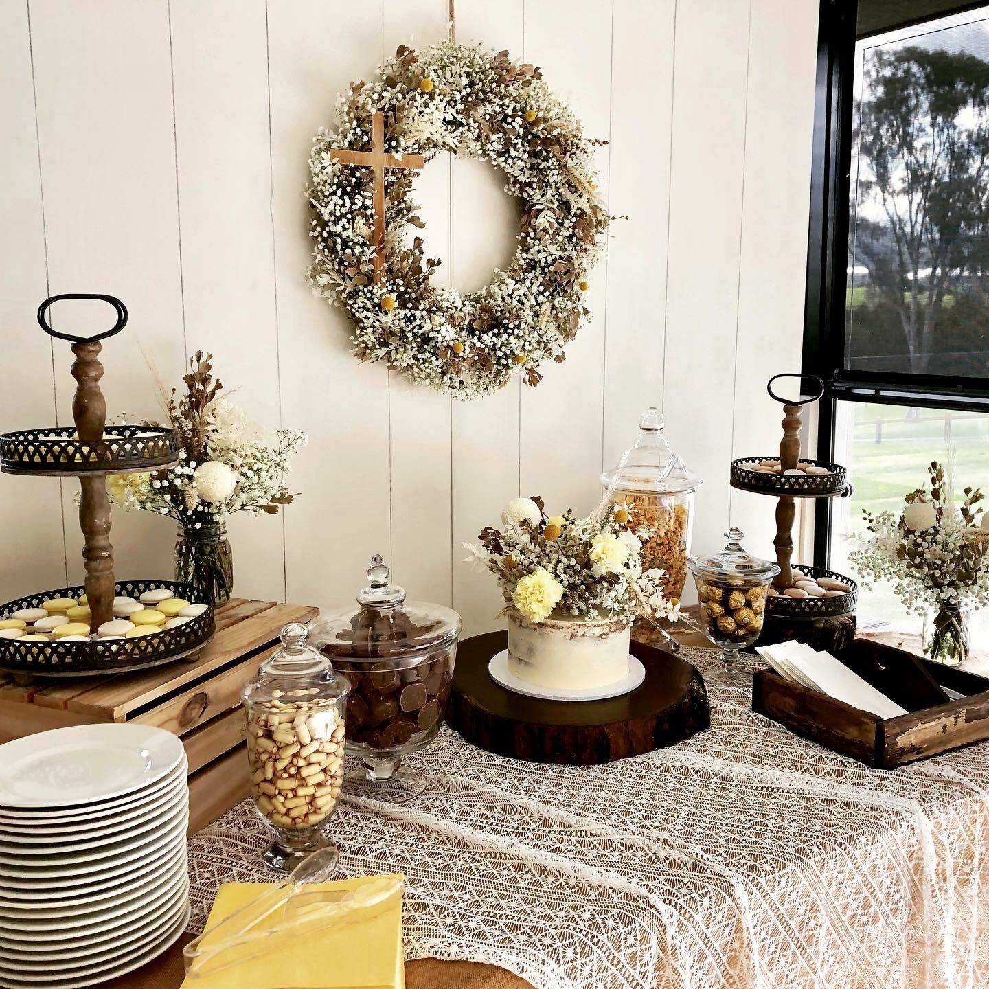 2 Tier Wood Cake Stand photo 2