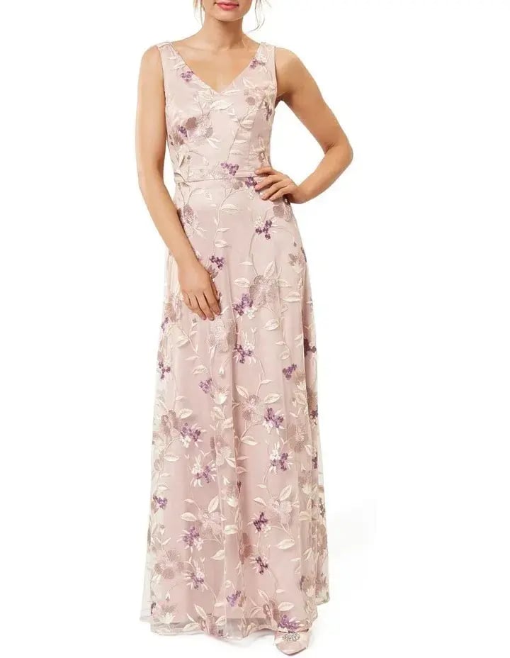 Review Bella Floral Maxi Dress Blush Size 8 photo 2