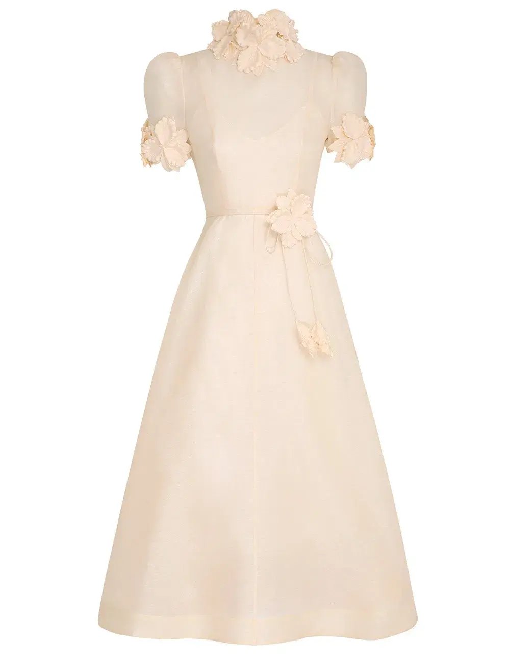 Zimmermann Luminosity Liftoff Flower Midi Dress Cream Size 0P / AU 6 photo 5