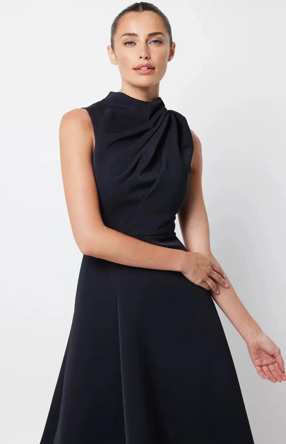 BARIANO Navy full length formal dress photo 16