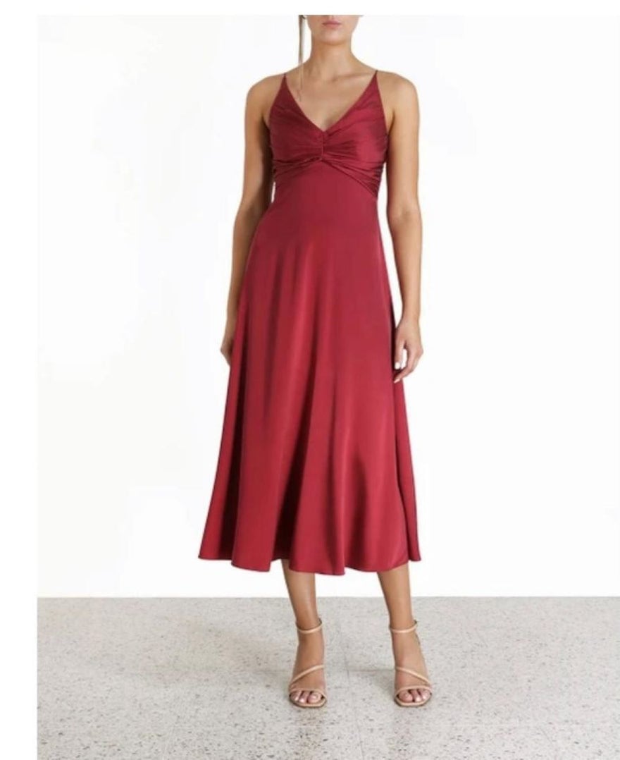 Zimmermann Ruched Washed Stretch-Silk Midi Dress photo 3