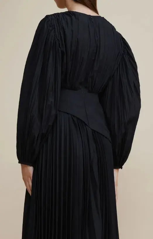 Acler Brooke Dress Midi Black Size AU 12 photo 3