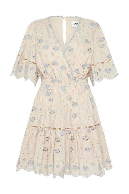 Aje Silvatica Broderie Anglaise Mini Dress Sand Size 8 photo 2