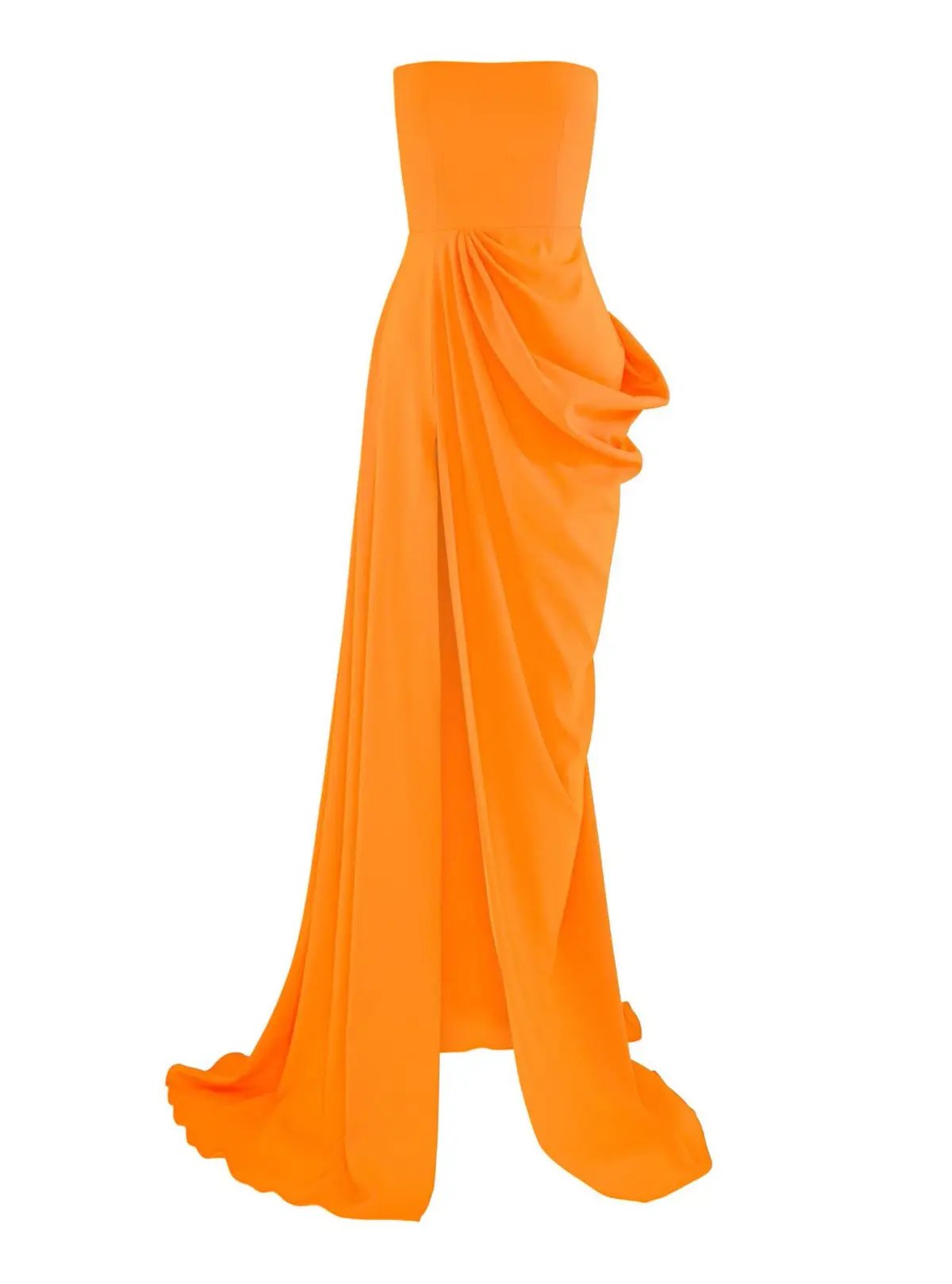Alex Perry Reed Draped Crepe Gown Orange Size 8 photo 2