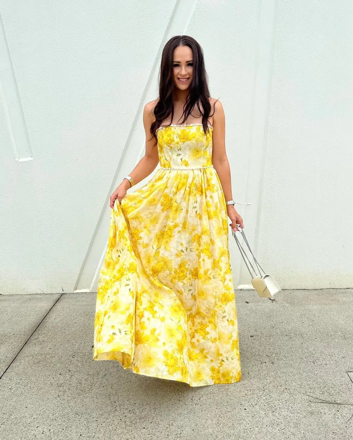 Zimmermann Wonderland Shell Gown Yellow Floral Size 1 / AU 10 photo 2