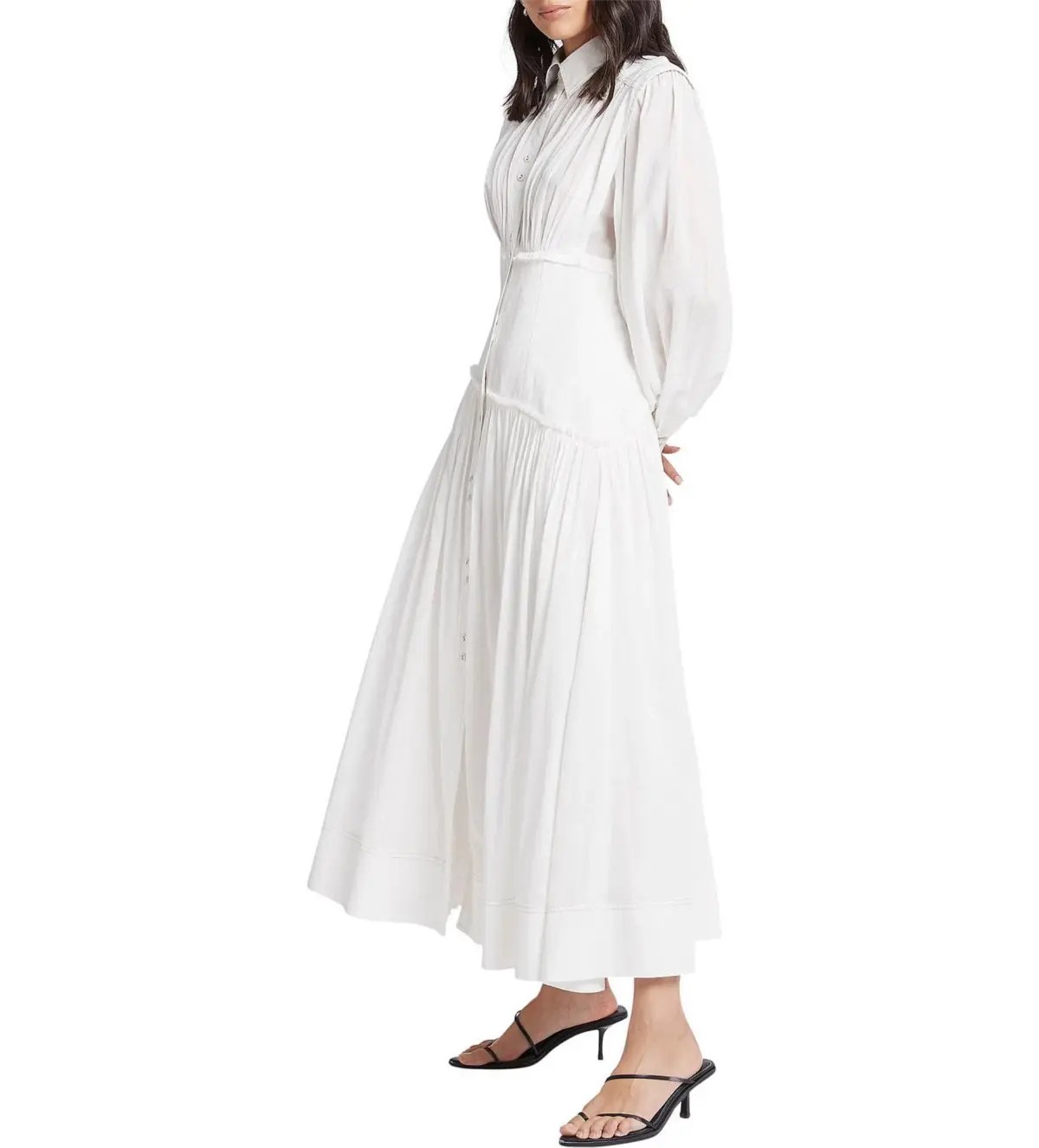 Aje Utopia Long Sleeve Maxi Dress White Size 8 photo 2
