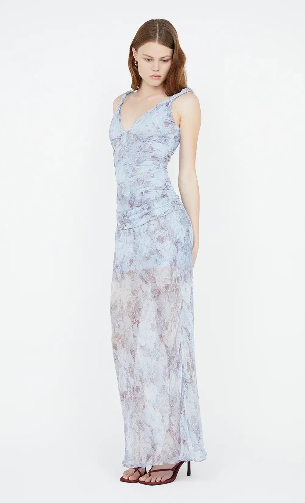 Bec & Bridge Danica V Neck Maxi Dress Chambray Rose Blue Size 10 photo 8