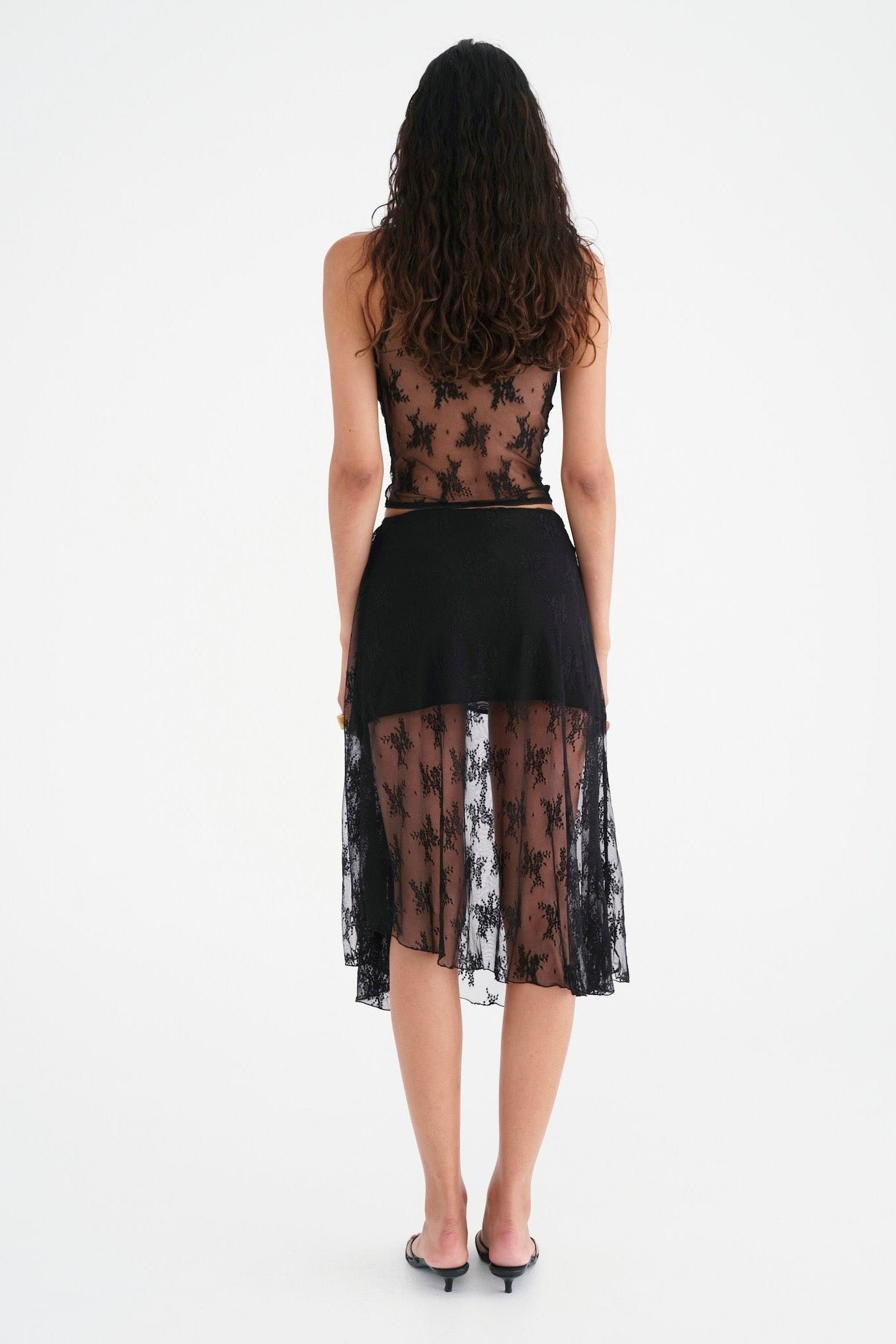 BENNI MARGOT LACE TANK TOP - BLACK photo 5