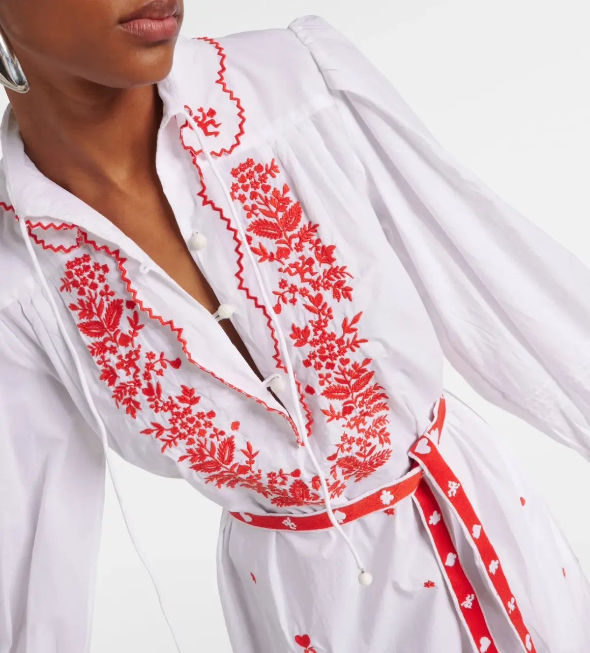 Alemais Hearts Embroidered Dress White Size 8 photo 5