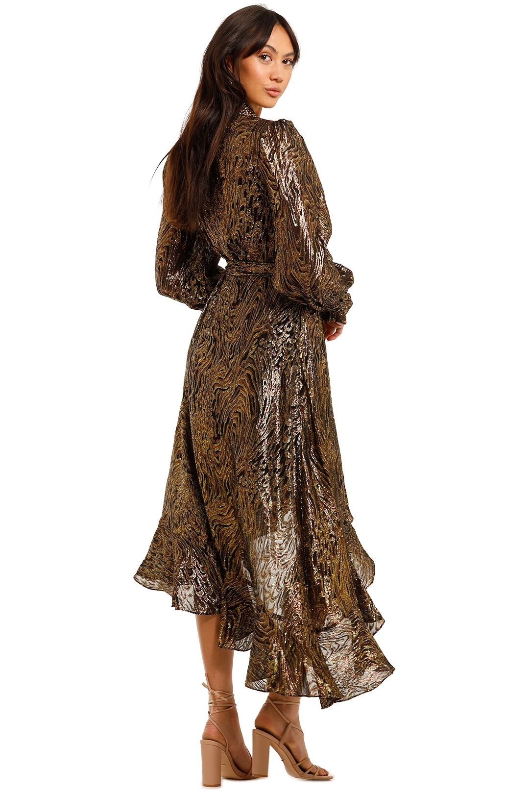Quixote Midi Dress - Gold Dark photo 3