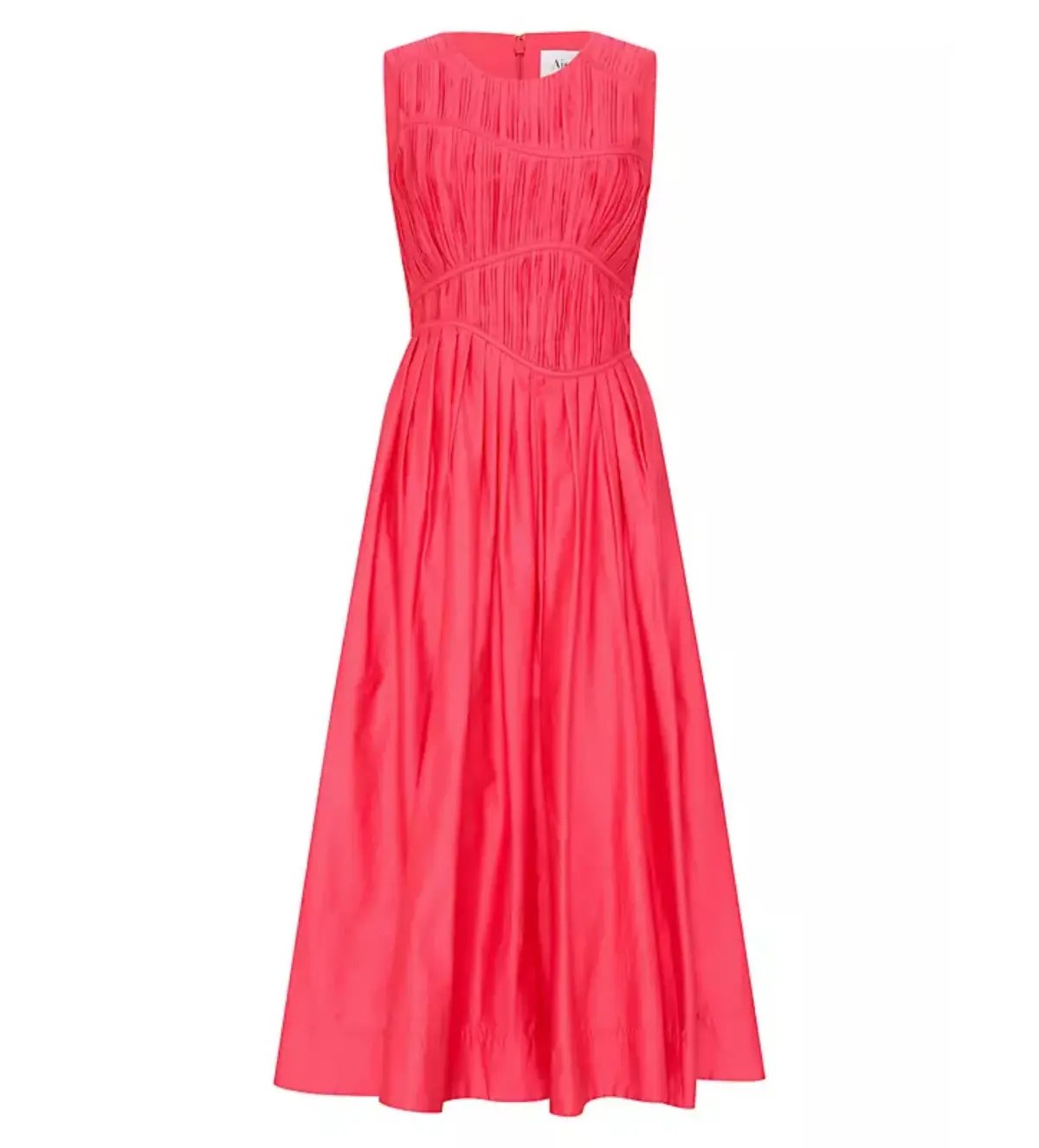 AJE Nya Gathered Midi Dress Hot Pink Size 10 photo 4