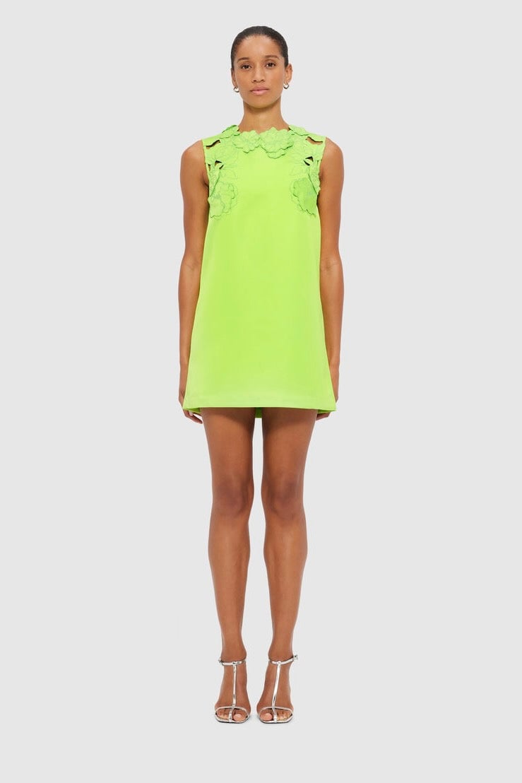Leo Lin Blair Appliqué Mini Dress - Lime photo 4