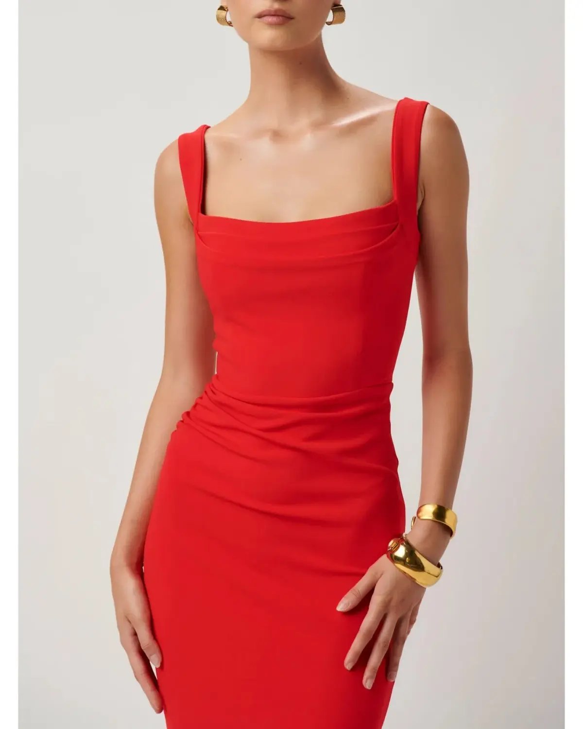 Effie Kats Marbella Dress In Cherry Red Size AU 10 photo 2