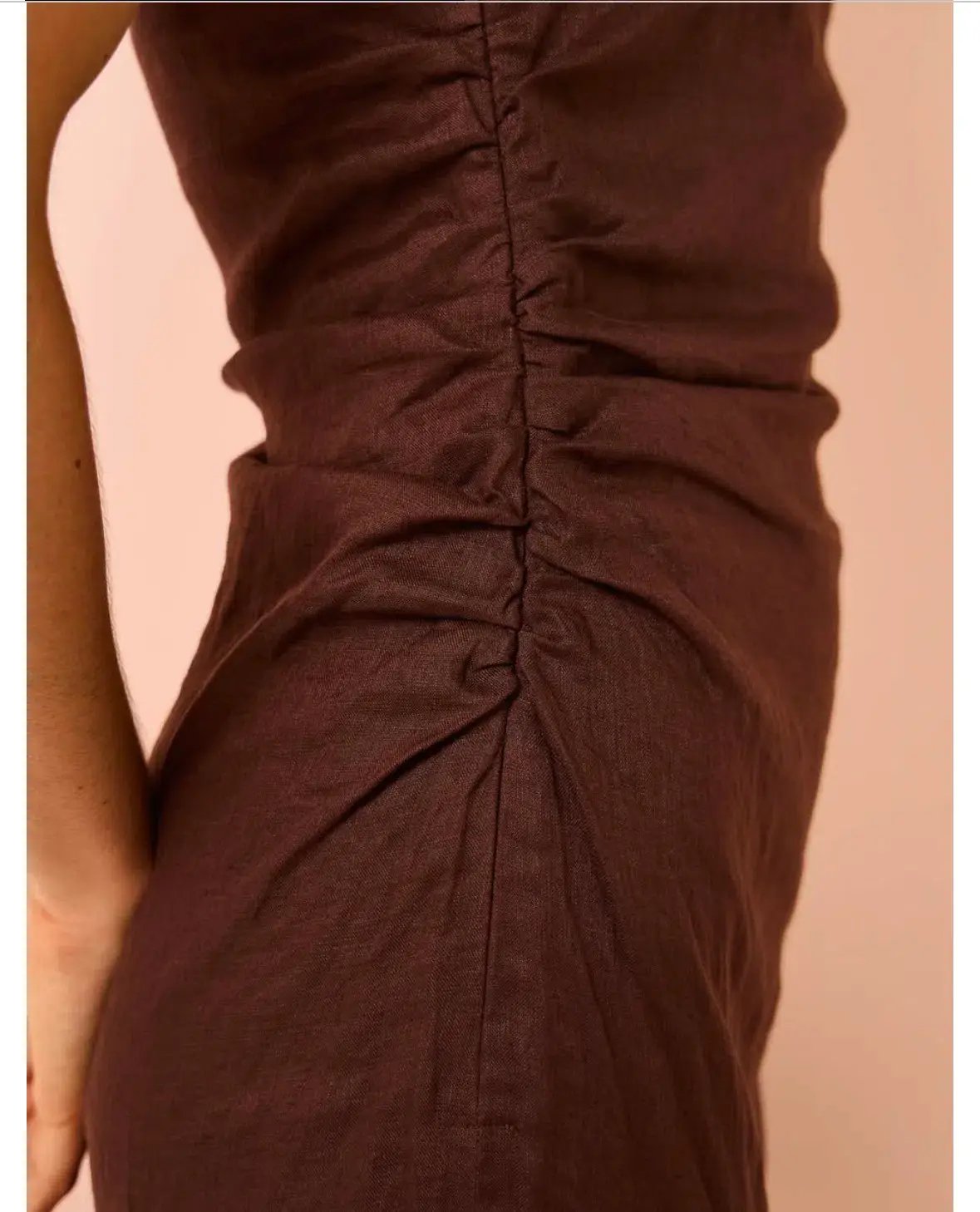 Faithfull The Brand Jomana Midi Dress In Cacao Size 10 photo 6