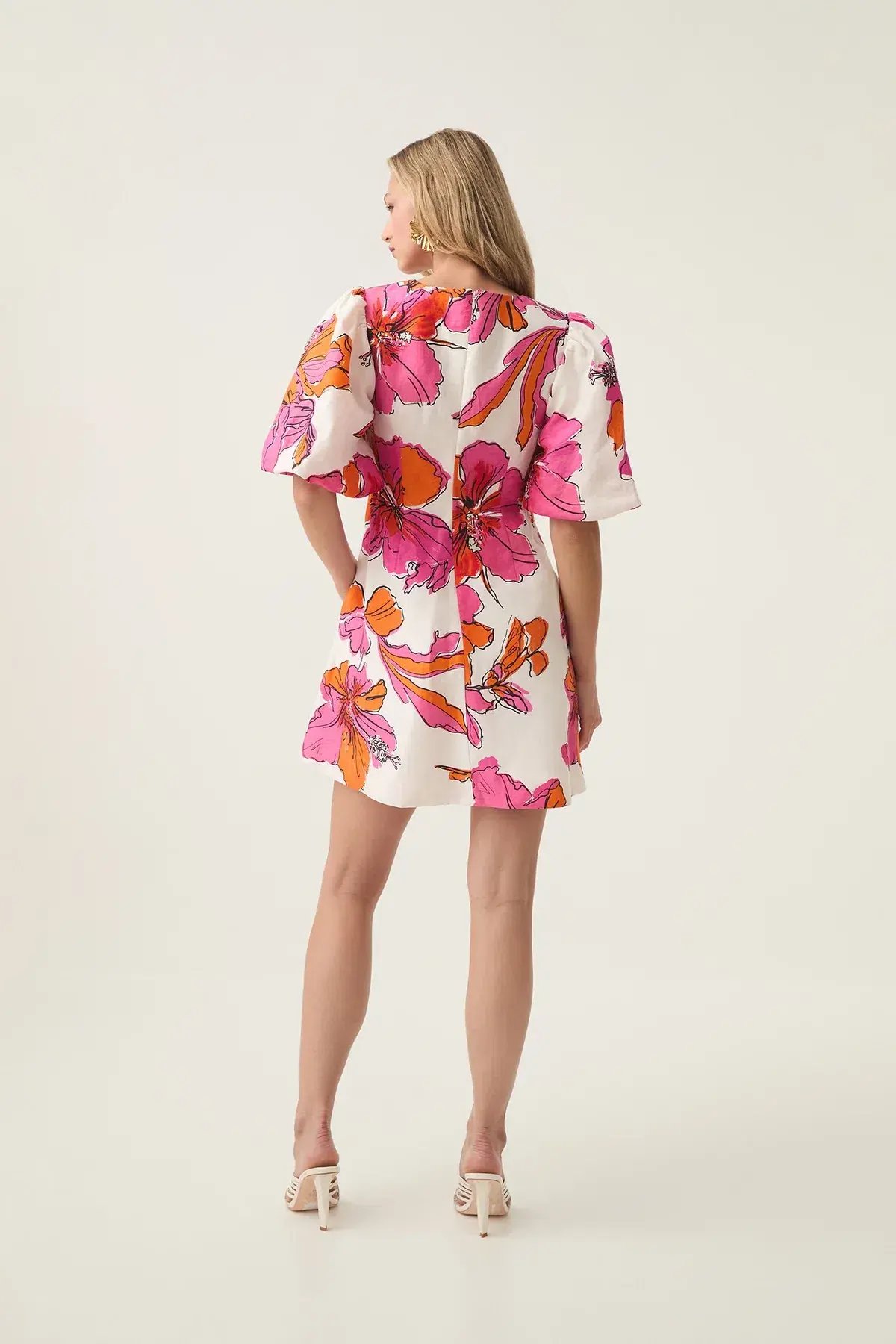 Aje Overflow Knotted Mini Dress Floral Pink Size 6 photo 5