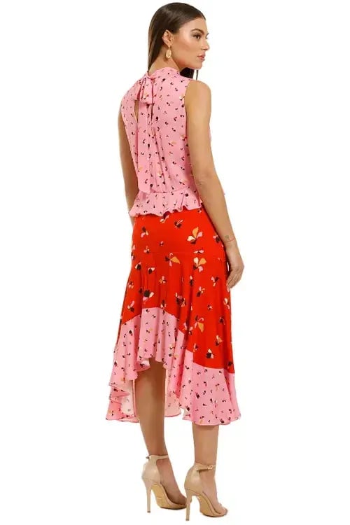 Rebecca Vallance Ruby Ruffle Dress Multi Size 6 photo 3