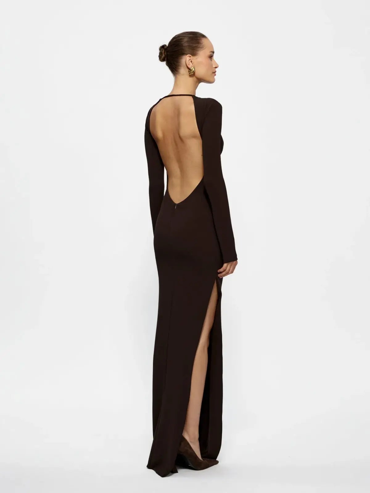 Effie Kats Indie Gown in Coffee Brown Size 6 photo 3