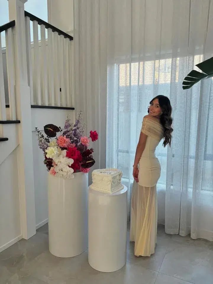 Meshki Caspian Slinky And Mesh Off Shoulder Maxi Dress Ivory Size S / AU 8 photo 5