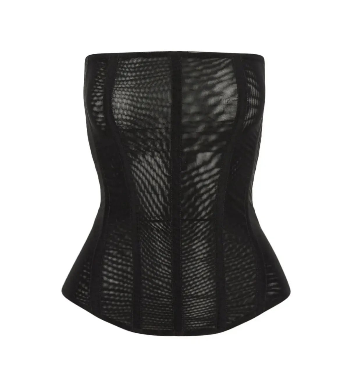 Leau White Muse Mesh Corset Top in Black Size AU 12 photo 3