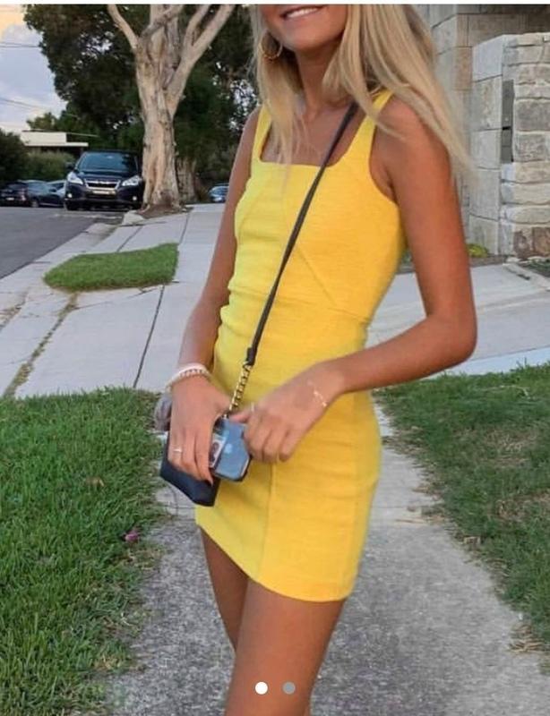 Bec & Bridge Cle'mence Mini Dress Yellow Size 8 photo 4