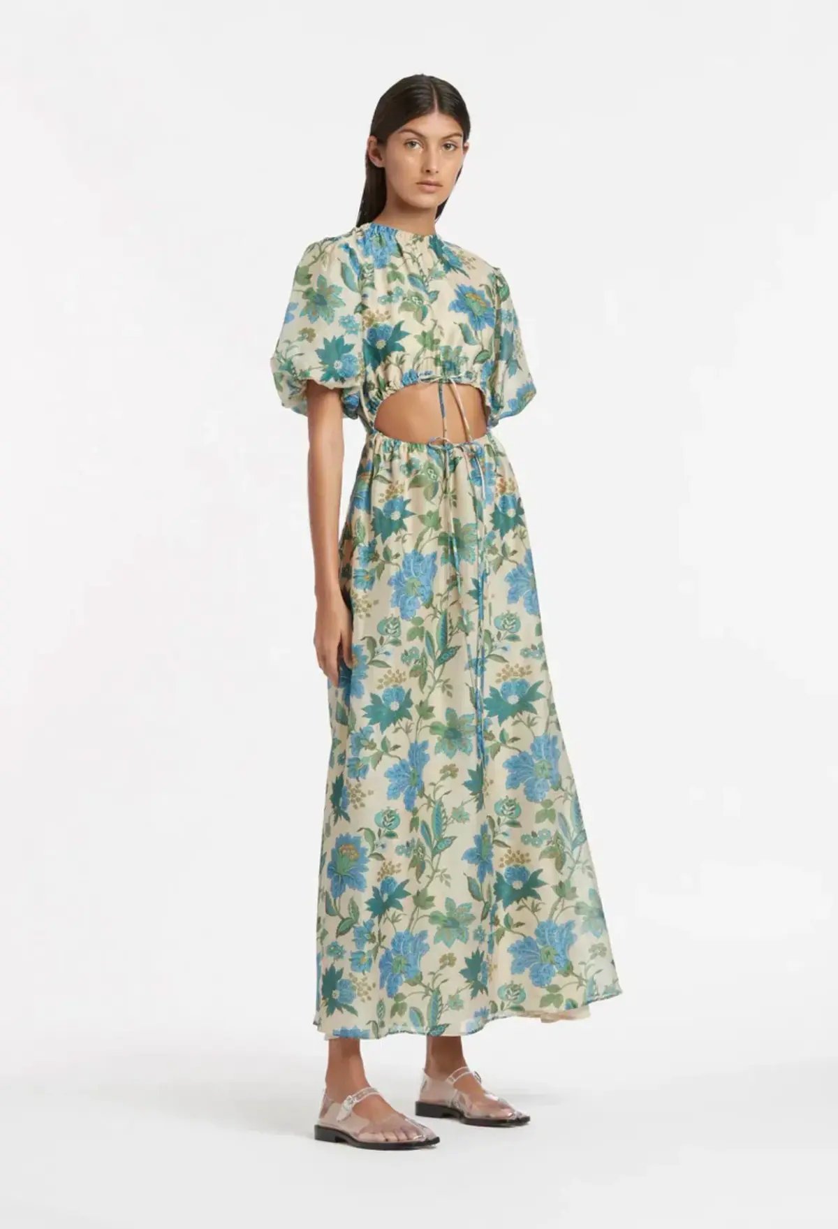 Sir Celia Puff Sleeve Midi Dress in Marguerite Print photo 2